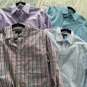 Banana Republic Non Iron Slim Fit Plaid Dress Shirt Bundle - 4 shirts